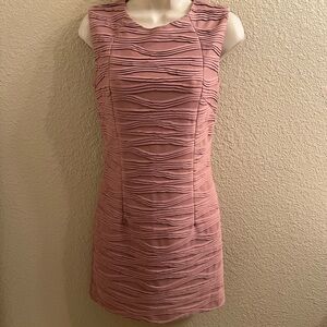 Textured Sleeveless Pink Mini Dress